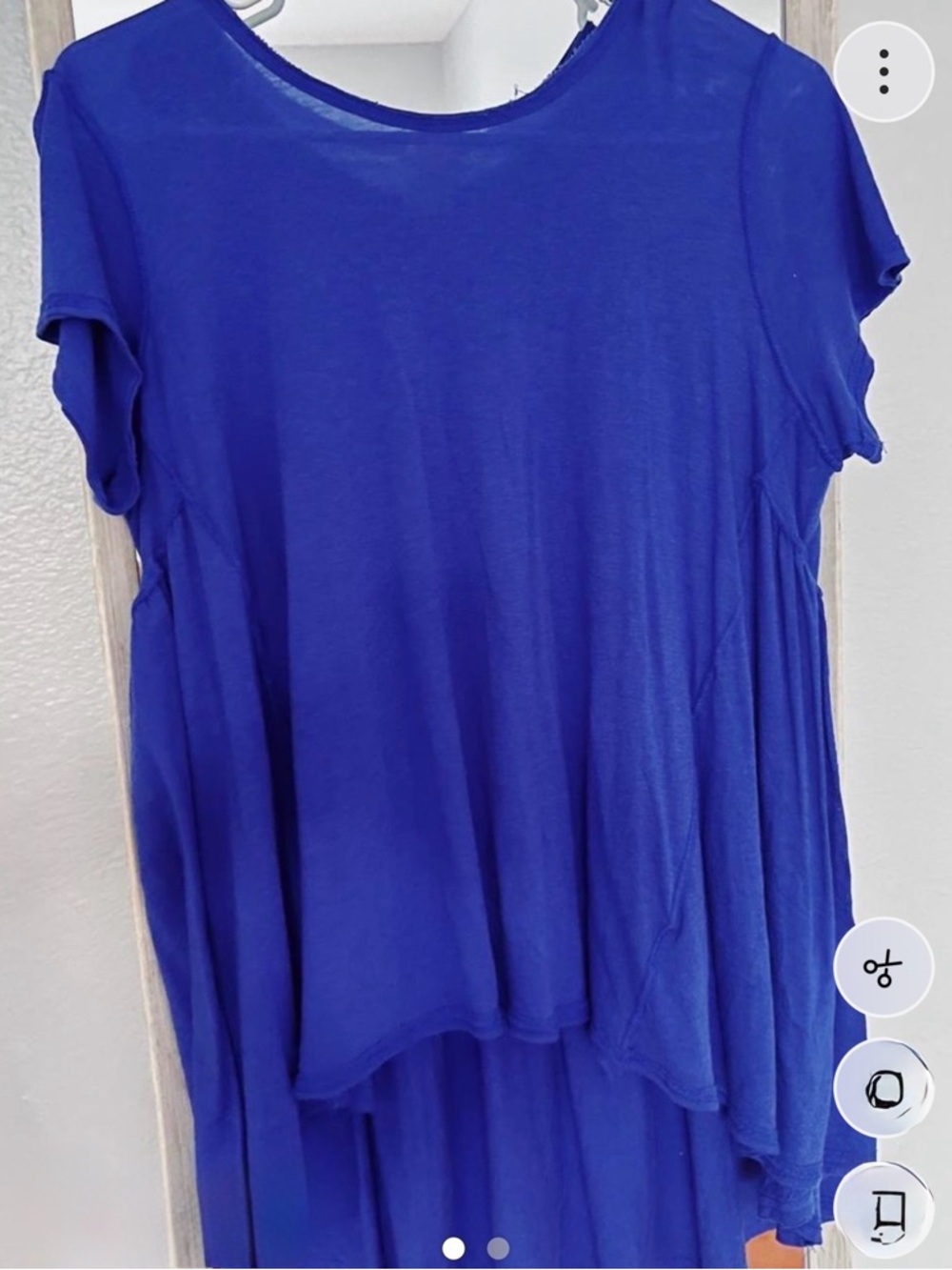 We The Free Royal Blue Short-Sleeve Scoop Neck Top